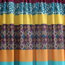 Cheap 😍 Lush Decor Boho Stripe Window Curtain Panel Pair Turquoise & Tangerine ⌛ -Lush Decor Shop Lush Decor Boho Stripe Window Curtain Panel Pair 8