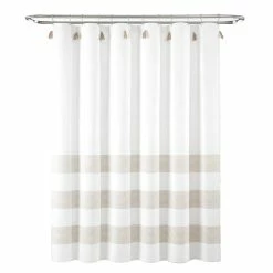 Cheapest 🔥 Lush Decor Boho Tassel Stripe Yarn Dyed Eco-Friendly Recycled Cotton Shower Curtain Single Navy/white 🥰 -Lush Decor Shop Lush Decor Boho Tassel Stripe Yarn Dyed Eco Friendly Recycled Cotton Shower Curtain Single 7
