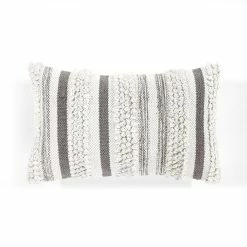 New 🌟 Lush Decor Bria Stripe Decorative Lumbar Pillow Cover Neutral ✨