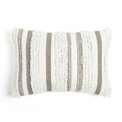 New 🌟 Lush Decor Bria Stripe Decorative Lumbar Pillow Cover Neutral ✨ -Lush Decor Shop Lush Decor Bria Stripe Decorative Pillow Cover 4