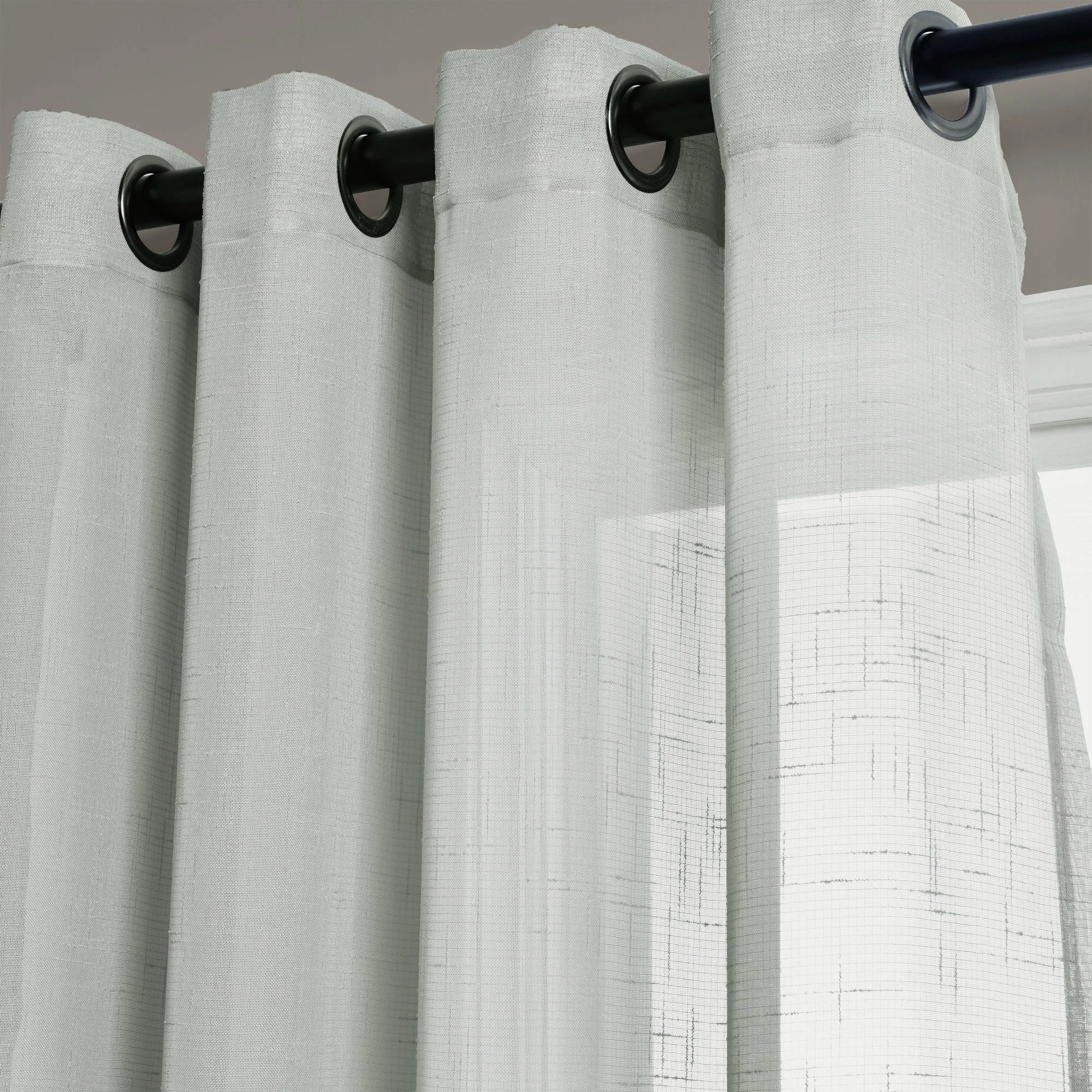 Best deal π₯° Lush Decor Bridie Grommet Sheer Window Curtain Panel Pair Gray 𧨠6 Best deal π₯° Lush Decor Bridie Grommet Sheer Window Curtain Panel Pair Gray 𧨠- Image 6