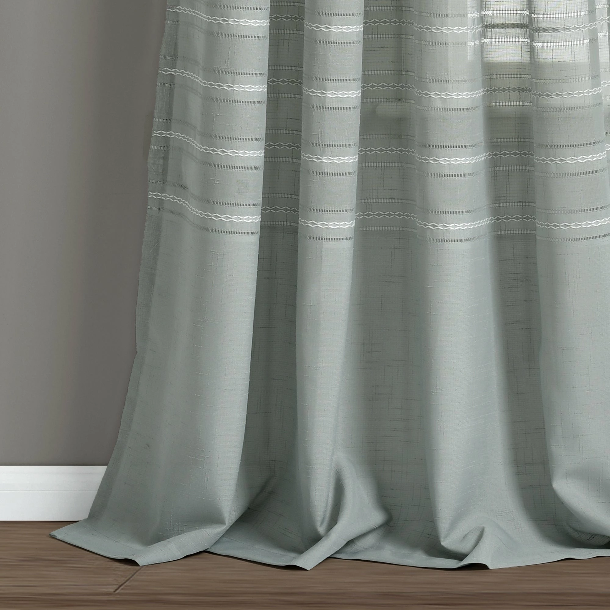 Best deal π₯° Lush Decor Bridie Grommet Sheer Window Curtain Panel Pair Gray 𧨠5 Best deal π₯° Lush Decor Bridie Grommet Sheer Window Curtain Panel Pair Gray 𧨠- Image 5