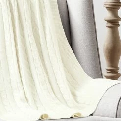Flash Sale 🔔 Lush Decor Cable Soft Knitted Oversized Blanket/Coverlet Ivory 🛒 -Lush Decor Shop Lush Decor Cable Soft Knitted Oversized Blanket Coverlet 13