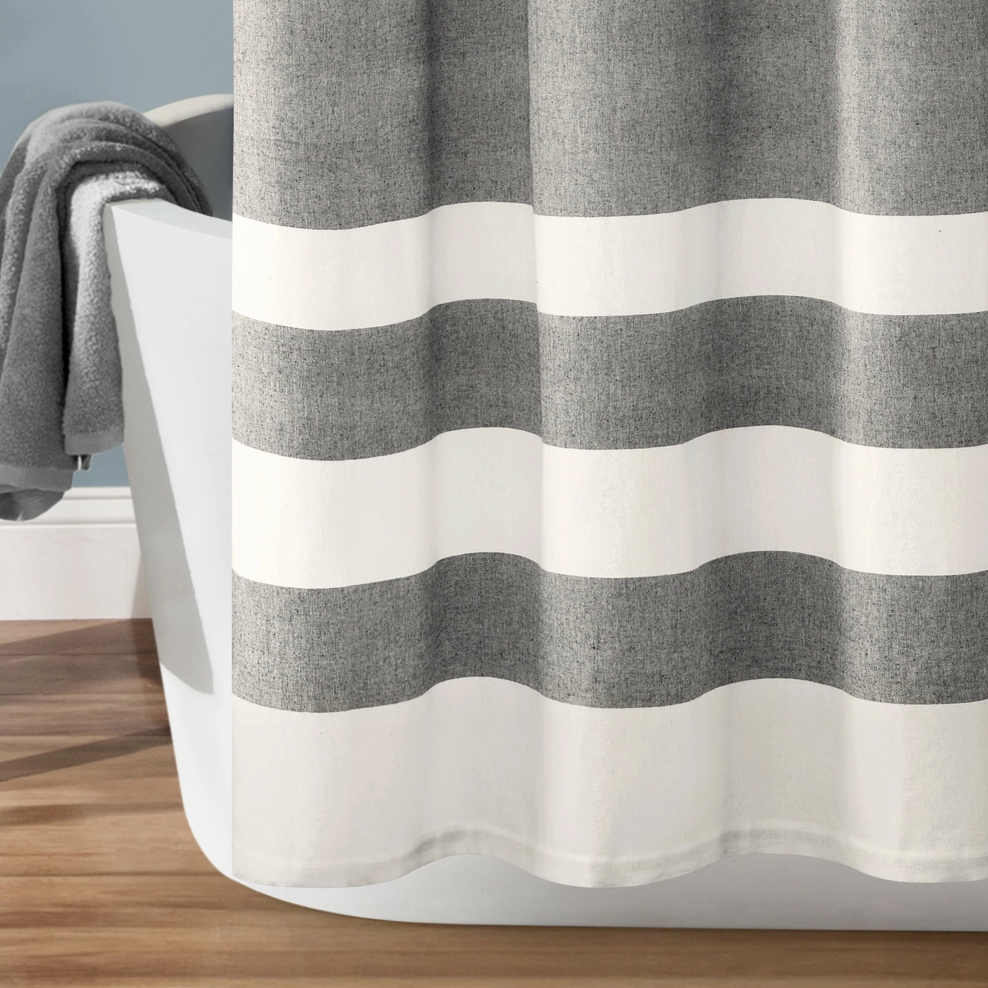 Cheap π― Lush Decor Cape Cod Stripe Yarn Dyed Cotton Shower Curtain Taupe π₯° 4 Cheap π― Lush Decor Cape Cod Stripe Yarn Dyed Cotton Shower Curtain Taupe π₯° - Image 4