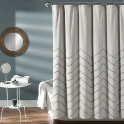Best Sale 🎁 Lush Decor Chenille Chevron Shower Curtain Pastel Blue ✨ -Lush Decor Shop Lush Decor Chenille Chevron Shower Curtain 01548cde ad94 419b 9bcb cf8e17d37ac2