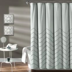 Best Sale 🎁 Lush Decor Chenille Chevron Shower Curtain Pastel Blue ✨ -Lush Decor Shop Lush Decor Chenille Chevron Shower Curtain 821cf353 d987 4d06 8861 a7c0f4d690f6