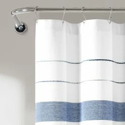 Brand new 🔥 Lush Decor Chic Stripe Yarn Dyed Eco-Friendly Recycled Cotton Shower Curtain Single Black/gray ✔️ -Lush Decor Shop Lush Decor Chic Stripe Yarn Dyed Eco Friendly Recycled Cotton Shower Curtain Single 10