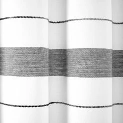 Brand new 🔥 Lush Decor Chic Stripe Yarn Dyed Eco-Friendly Recycled Cotton Shower Curtain Single Black/gray ✔️ -Lush Decor Shop Lush Decor Chic Stripe Yarn Dyed Eco Friendly Recycled Cotton Shower Curtain Single 5
