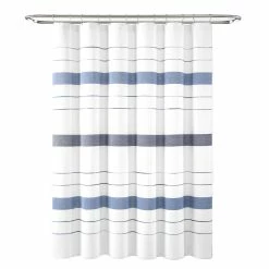 Brand new 🔥 Lush Decor Chic Stripe Yarn Dyed Eco-Friendly Recycled Cotton Shower Curtain Single Black/gray ✔️ -Lush Decor Shop Lush Decor Chic Stripe Yarn Dyed Eco Friendly Recycled Cotton Shower Curtain Single 9