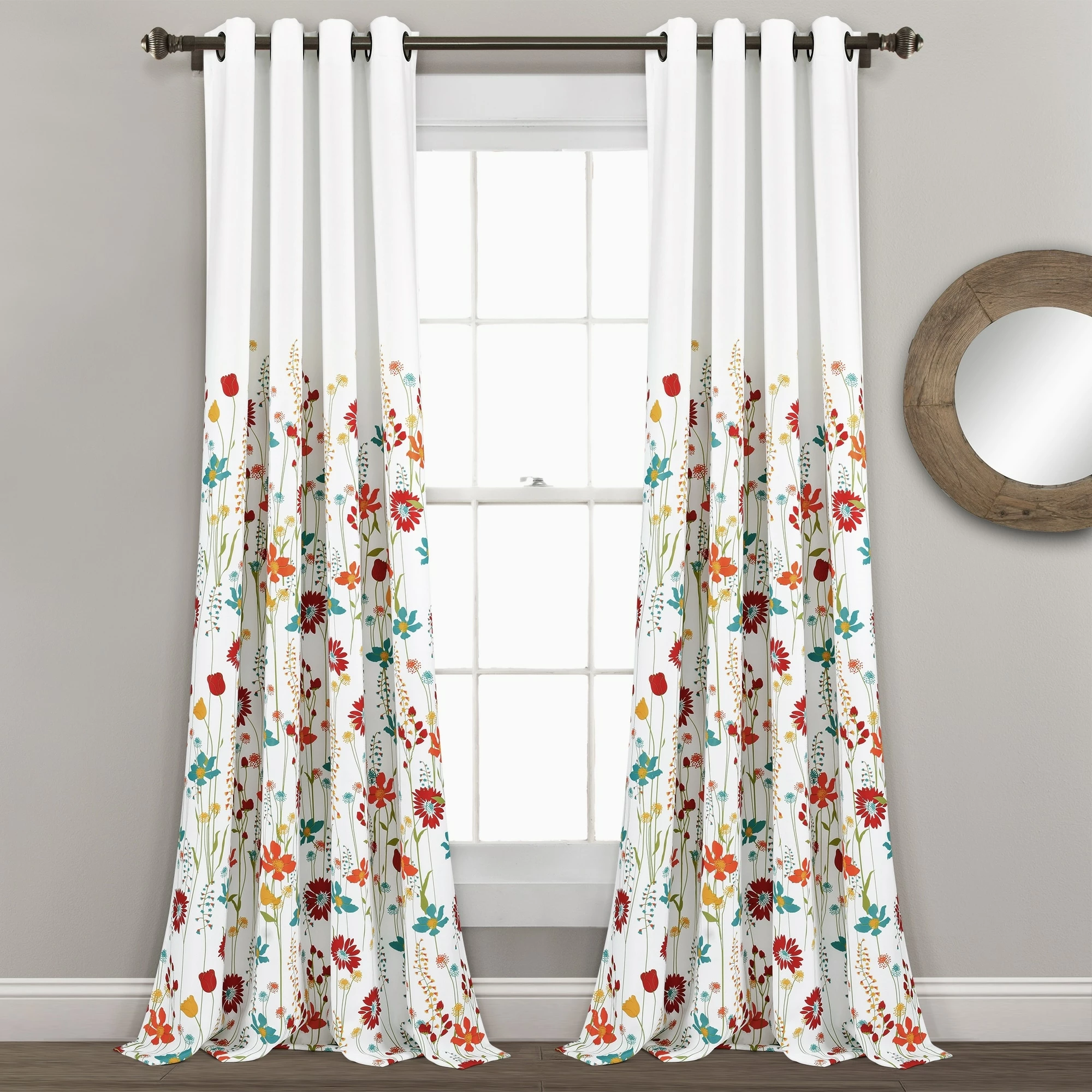 Cheap π Lush Decor Clarissa Floral Room Darkening Window Curtain Panel Pair Blue & Coral π 7 Cheap π Lush Decor Clarissa Floral Room Darkening Window Curtain Panel Pair Blue & Coral π - Image 7