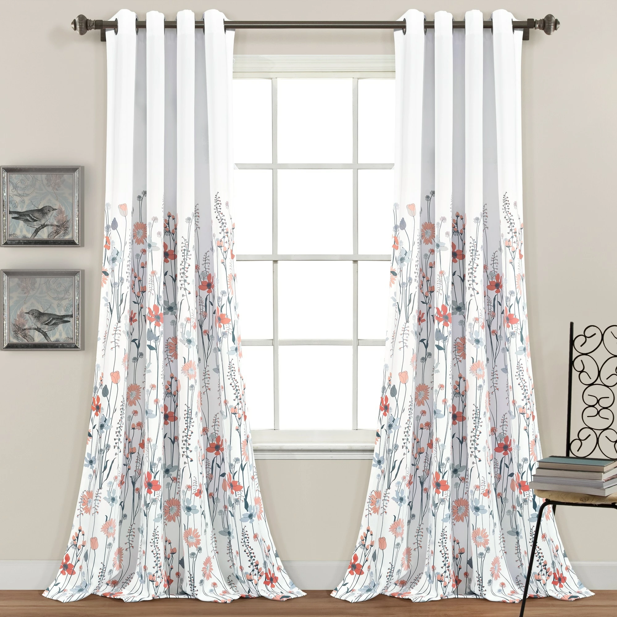 Cheap π Lush Decor Clarissa Floral Room Darkening Window Curtain Panel Pair Blue & Coral π 1 Cheap π Lush Decor Clarissa Floral Room Darkening Window Curtain Panel Pair Blue & Coral π