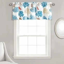 Budget ⭐ Lush Decor Coastal Reef Feather Light Filtering Valance Single - 18" X 52" + 2" Header 🛒