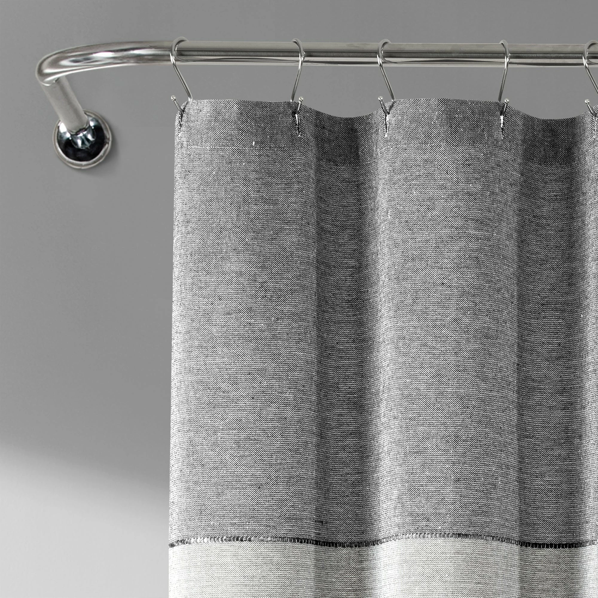 Promo π― Lush Decor Color Block Ombre Yarn Dyed Eco-Friendly Recycled Cotton Shower Curtain Single Black/gray π― 6 Promo π― Lush Decor Color Block Ombre Yarn Dyed Eco-Friendly Recycled Cotton Shower Curtain Single Black/gray π― - Image 6