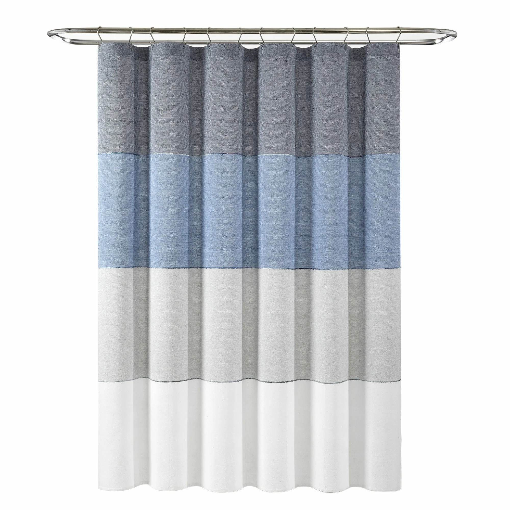 Promo π― Lush Decor Color Block Ombre Yarn Dyed Eco-Friendly Recycled Cotton Shower Curtain Single Black/gray π― 9 Promo π― Lush Decor Color Block Ombre Yarn Dyed Eco-Friendly Recycled Cotton Shower Curtain Single Black/gray π― - Image 9
