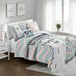 Cheapest 😉 Lush Decor Cool As Llama Reversible Quilt Set Gray & Pink 😍