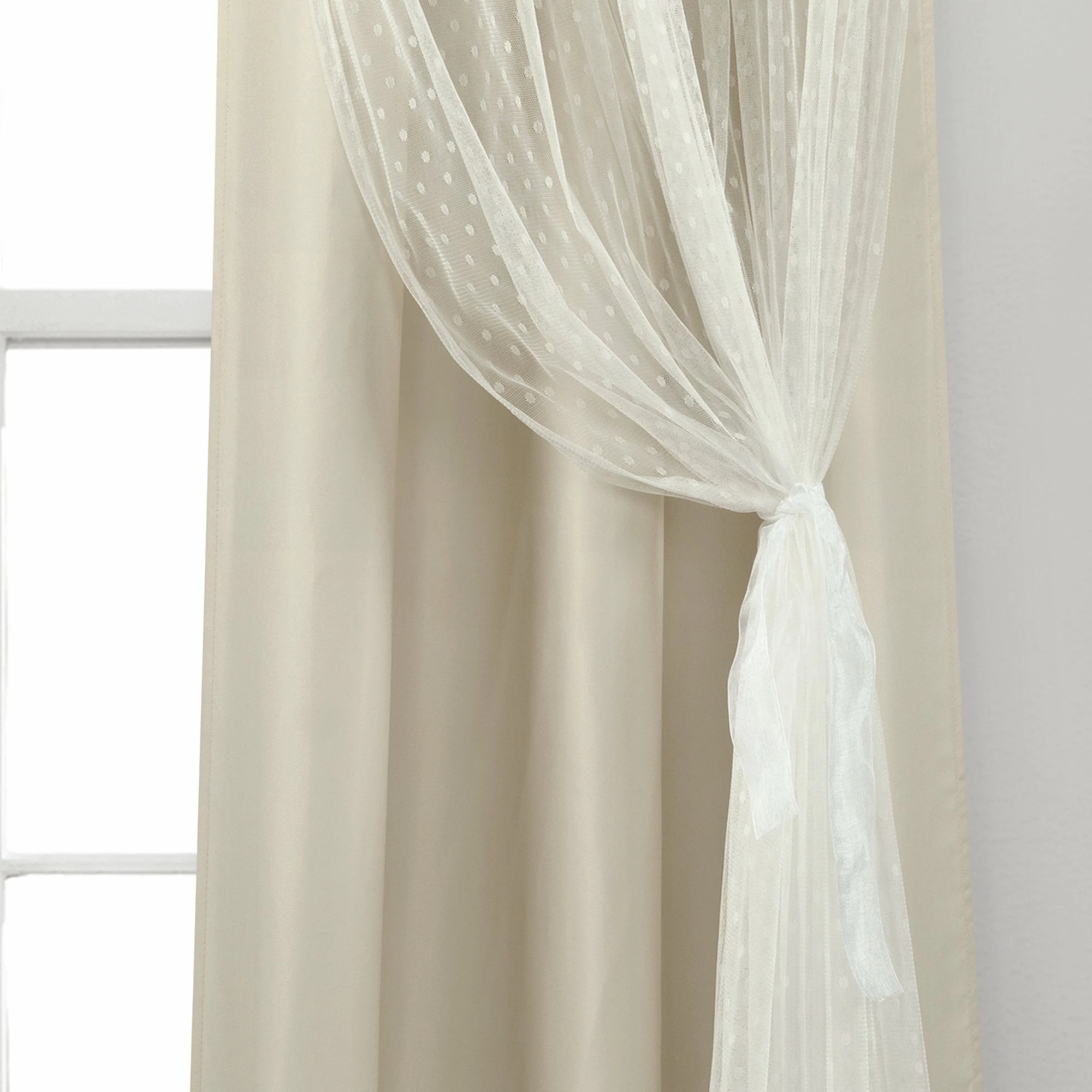 Best Pirce π Lush Decor Cottage Polka Dot Sheer Window Curtain Panel Including Tieback Single Neutral π 8 Best Pirce π Lush Decor Cottage Polka Dot Sheer Window Curtain Panel Including Tieback Single Neutral π - Image 8