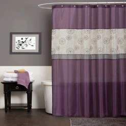 Best Pirce ❤️ Lush Decor Covina Purple Shower Curtain 👍