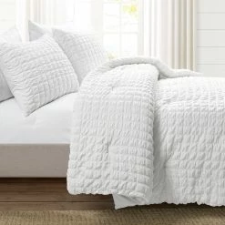 Wholesale 🛒 Lush Decor Crinkle Textured Dobby Comforter Set White ✔️ -Lush Decor Shop Lush Decor Crinkle Textured Dobby 3 Piece Comforter Set 3