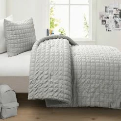 Wholesale 🛒 Lush Decor Crinkle Textured Dobby Comforter Set White ✔️ -Lush Decor Shop Lush Decor Crinkle Textured Dobby Comforter Set 1