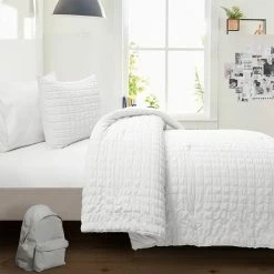 Wholesale 🛒 Lush Decor Crinkle Textured Dobby Comforter Set White ✔️ -Lush Decor Shop Lush Decor Crinkle Textured Dobby Comforter Set 7