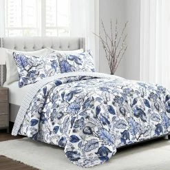 Outlet π Lush Decor Cynthia Jacobean Cotton 3 Piece Quilt Set π