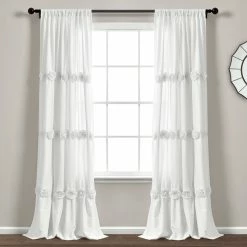 Cheap ⌛ Lush Decor Darla Window Curtain Single Panel - 84" X 40" - 84" X 40" White 🧨