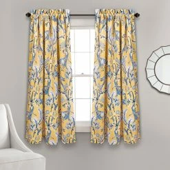 Promo ✔️ Lush Decor Dolores Room-darkening Floral Curtain Panel Pair Yellow 😉 -Lush Decor Shop Lush Decor Dolores Room Darkening Floral Curtain Panel Pair 10
