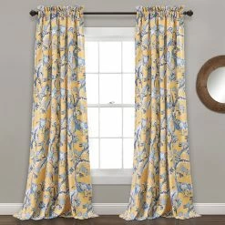 Promo ✔️ Lush Decor Dolores Room-darkening Floral Curtain Panel Pair Yellow 😉