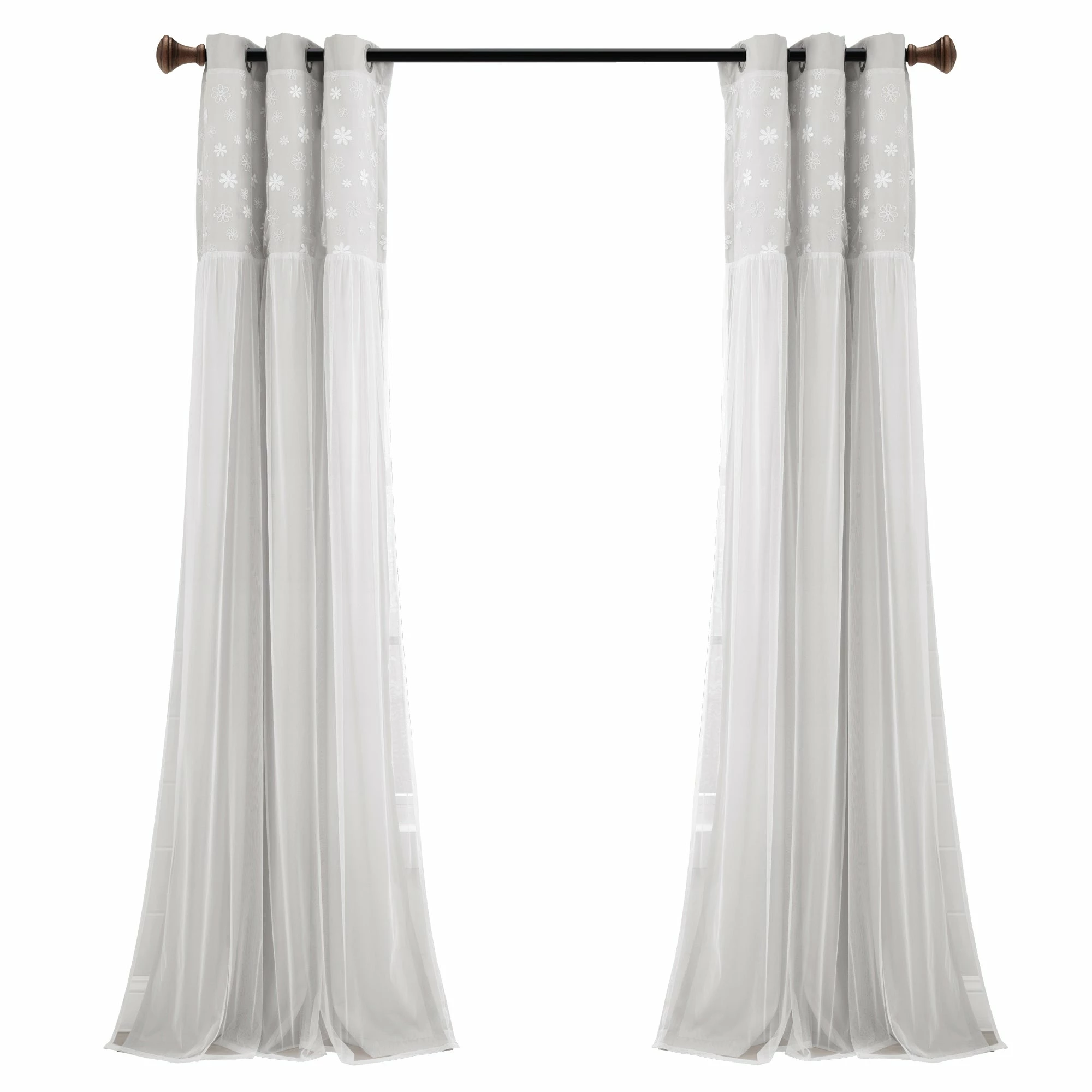 Best deal βοΈ Lush Decor Dylin Flower Embroidery Window Curtain Panel Single Neutral π€© 6 Best deal βοΈ Lush Decor Dylin Flower Embroidery Window Curtain Panel Single Neutral π€© - Image 6