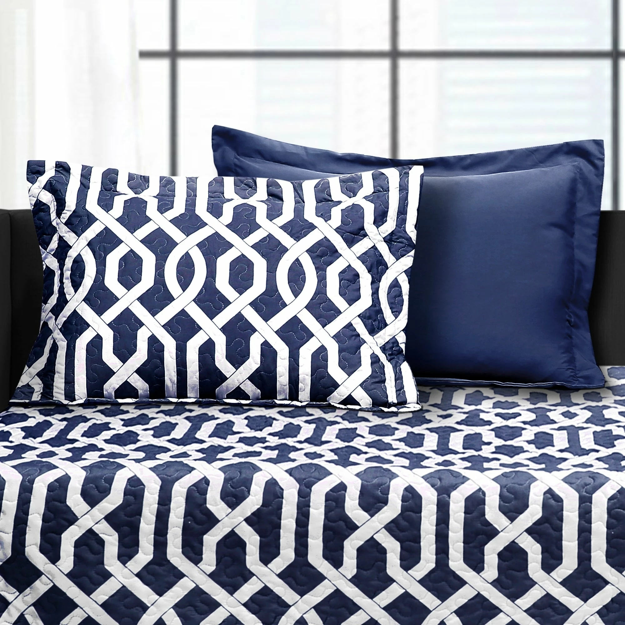 Hot Sale β€οΈ Lush Decor Edward Trellis 6 Piece Daybed Cover Set Navy π₯° 4 Hot Sale β€οΈ Lush Decor Edward Trellis 6 Piece Daybed Cover Set Navy π₯° - Image 4