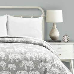 Discount 🧨 Lush Decor Elephant Parade Sherpa Blanket/Coverlet ⌛ -Lush Decor Shop Lush Decor Elephant Parade Sherpa Blanket Coverlet 3