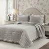 Best Pirce 🔥 Lush Decor Ella Shabby Chic Ruffle Lace 3 Piece Quilt Set Neutral 🛒