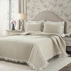 Best Pirce 🔥 Lush Decor Ella Shabby Chic Ruffle Lace 3 Piece Quilt Set Neutral 🛒 -Lush Decor Shop Lush Decor Ella Shabby Chic Ruffle Lace 3 Piece Quilt Set 3
