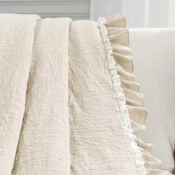 Promo 😉 Lush Decor Ella Shabby Chic Ruffle Lace Throw Blanket White 🌟 -Lush Decor Shop Lush Decor Ella Shabby Chic Ruffle Lace Throw Blanket 7