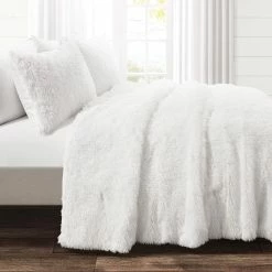 Best Sale 🌟 Lush Decor Emma Faux Fur Comforter Set Ivory ⭐ -Lush Decor Shop Lush Decor Emma Faux Fur 3 Piece Comforter Set 4
