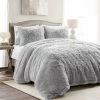 Flash Sale ✨ Lush Decor Emma Faux Fur Cozy Super Soft Oversized Duvet Cover 3Pc Set Light Gray 🔥