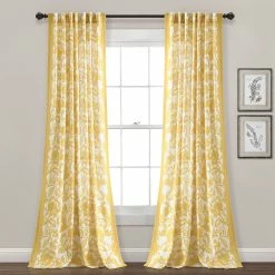 Wholesale ❤️ Lush Decor Emma Textured Jacobean Window Curtain Single Panel - 84" X 52" 🎁