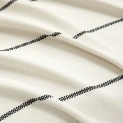 Alternative view of Coupon ✨ Lush Decor Farmhouse Boho Stripe Woven Tassel Yarn Dyed Cotton Blanket/Coverlet Single Black/ivory 🎁