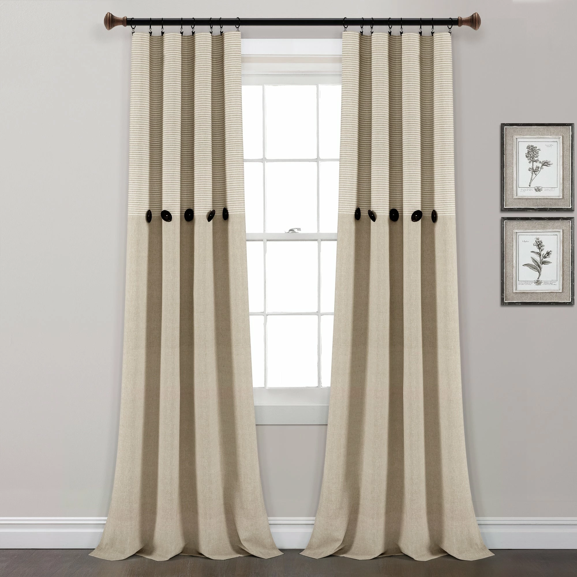 Best reviews of π Lush Decor Farmhouse Button Stripe Yarn Dyed Woven Cotton Window Curtain Panel Pair Blue π 2 Best reviews of π Lush Decor Farmhouse Button Stripe Yarn Dyed Woven Cotton Window Curtain Panel Pair Blue π - Image 2