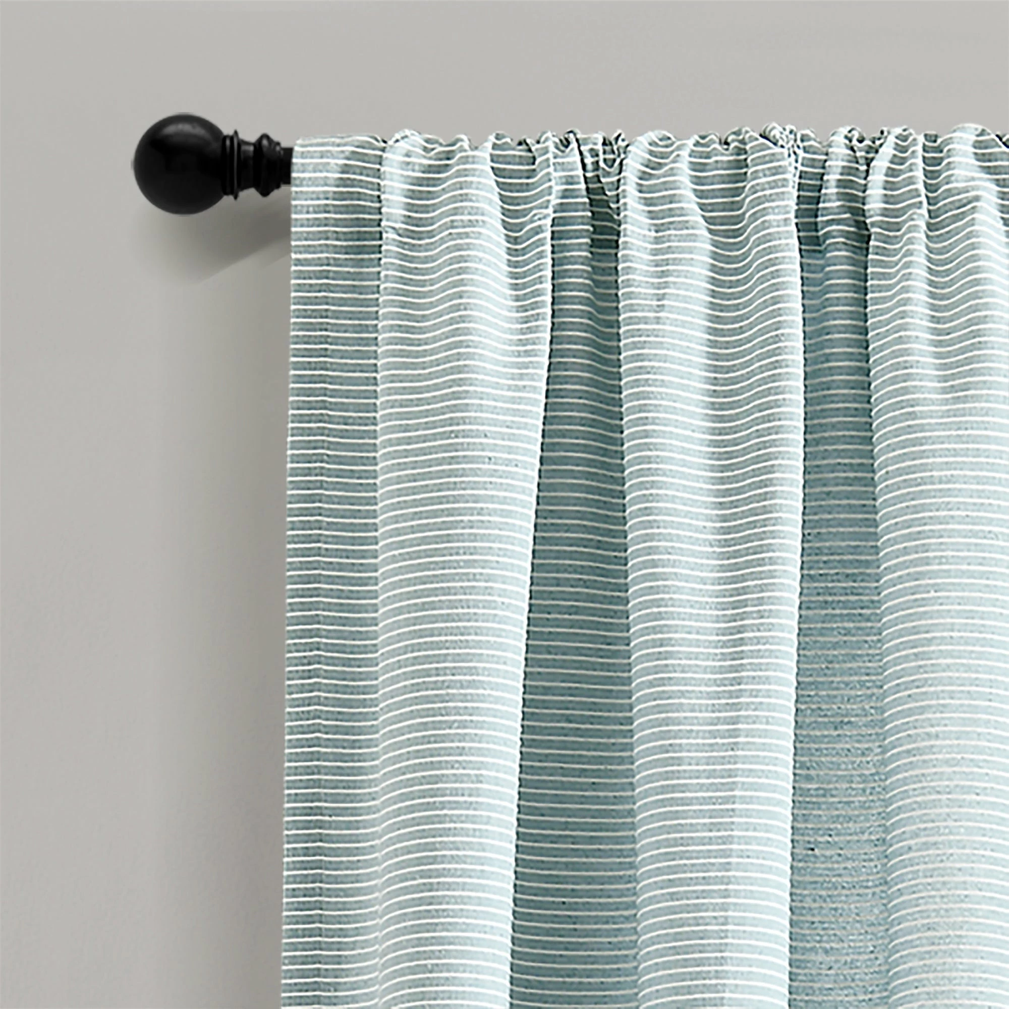 Best reviews of π Lush Decor Farmhouse Button Stripe Yarn Dyed Woven Cotton Window Curtain Panel Pair Blue π 6 Best reviews of π Lush Decor Farmhouse Button Stripe Yarn Dyed Woven Cotton Window Curtain Panel Pair Blue π - Image 6