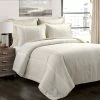 Best Sale 🎉 Lush Decor Farmhouse Drew Stripe Silver-Infused Antimicrobial 5 Piece Comforter Set Neutral ✨