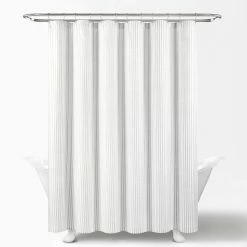 Discount 🔔 Lush Decor Farmhouse Drew Stripe Silver-Infused Antimicrobial Shower Curtain Neutral 🔔 -Lush Decor Shop Lush Decor Farmhouse Drew Stripe Silver Infused Antimicrobial Shower Curtain 3
