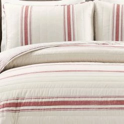 Brand new ❤️ Lush Decor Farmhouse Stripe 3 Piece Quilt Set Neutral 😀 -Lush Decor Shop Lush Decor Farmhouse Stripe 3 Piece Quilt Set 8