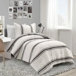 Brand new 🎉 Lush Decor Farmhouse Stripe Reversible Cotton 2 Piece Comforter Set Blue 🎁