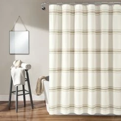 Outlet ❤️ Lush Decor Farmhouse Stripe Shower Curtain Red 🎁 -Lush Decor Shop Lush Decor Farmhouse Stripe Shower Curtain 6