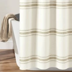 Outlet ❤️ Lush Decor Farmhouse Stripe Shower Curtain Red 🎁 -Lush Decor Shop Lush Decor Farmhouse Stripe Shower Curtain 8