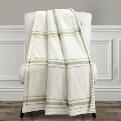 Promo 🥰 Lush Decor Farmhouse Stripe Throw Gray 👏 -Lush Decor Shop Lush Decor Farmhouse Stripe Throw 5