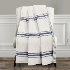 Promo 🥰 Lush Decor Farmhouse Stripe Throw Gray 👏 -Lush Decor Shop Lush Decor Farmhouse Stripe Throw 9