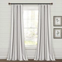 Best Pirce 😀 Lush Decor Farmhouse Stripe Yarn Dyed Cotton Window Curtain Panel Pair Neutral 😉 -Lush Decor Shop Lush Decor Farmhouse Stripe Yarn Dyed Cotton Window Curtain Panel Pair 2