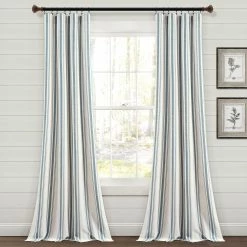 Best Pirce 😀 Lush Decor Farmhouse Stripe Yarn Dyed Cotton Window Curtain Panel Pair Neutral 😉